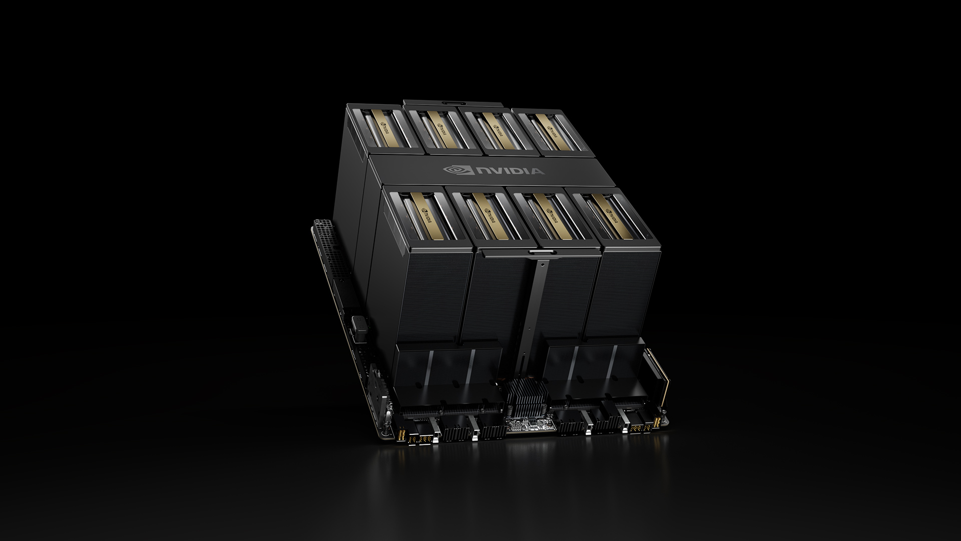 NVIDIA B200 — official NVIDIA render (HGX B200 baseboard carrying B200 GPUs shown; representative product image)