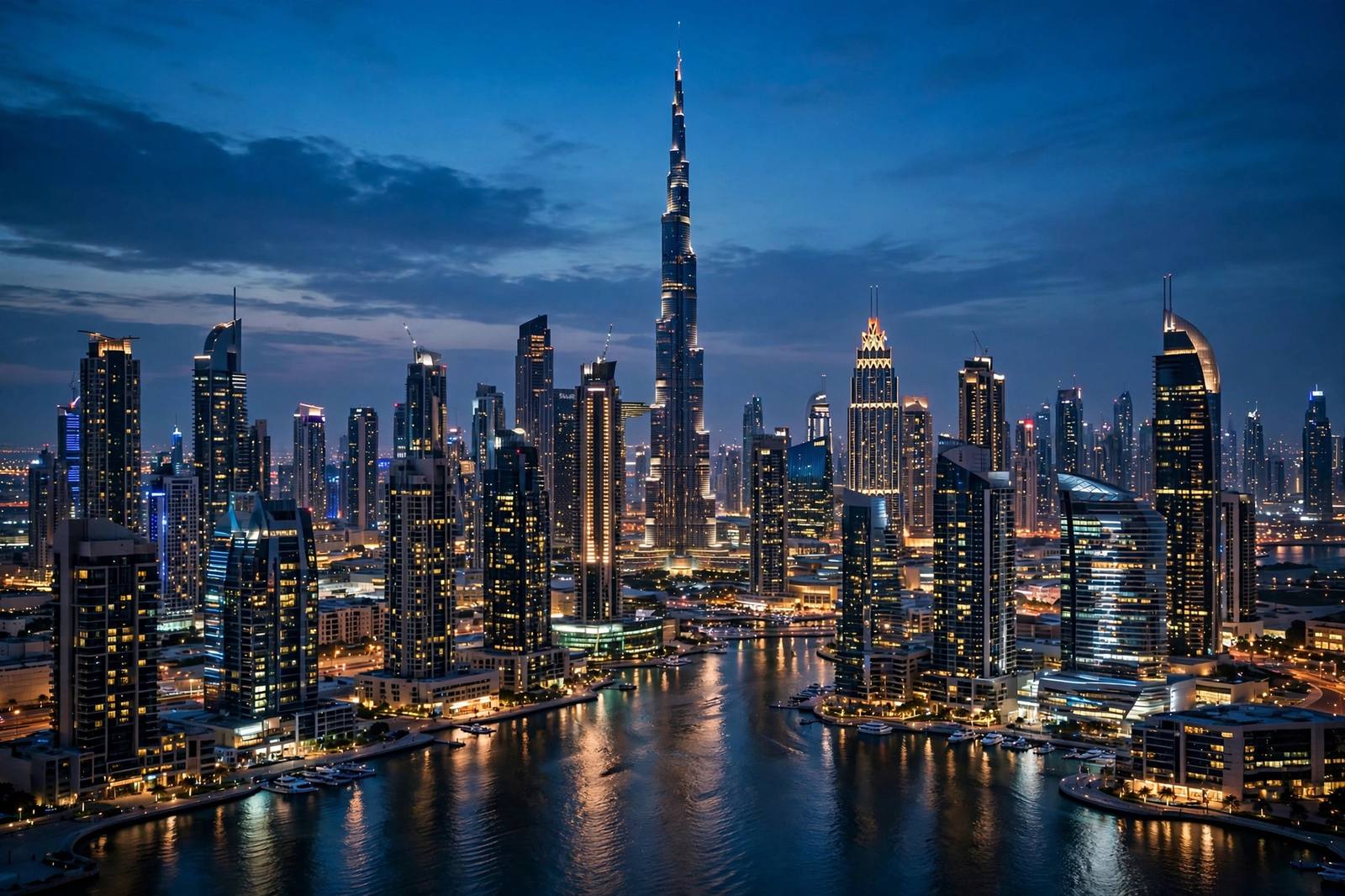 Dubai skyline at dusk